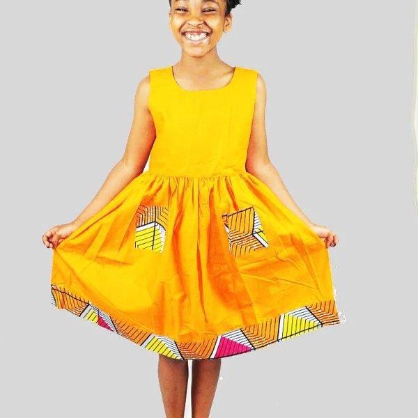 GIRLS ANKARA MIX AND MATCH SUN DRESS
