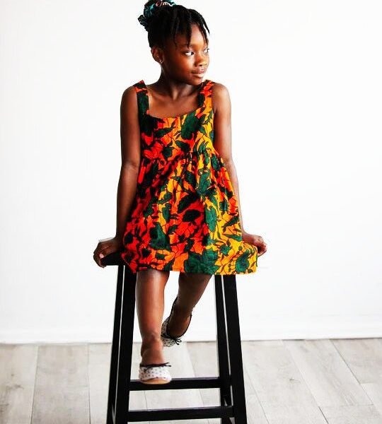 Ankara Print Girl's Dress - Kids