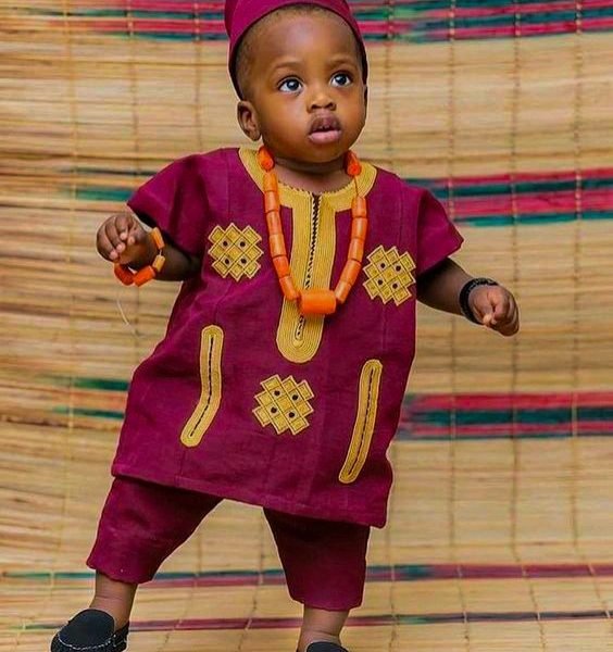 African Kids Boys Agbada Traditional Shirt 3 Piece Set, African Boys Kids Attire