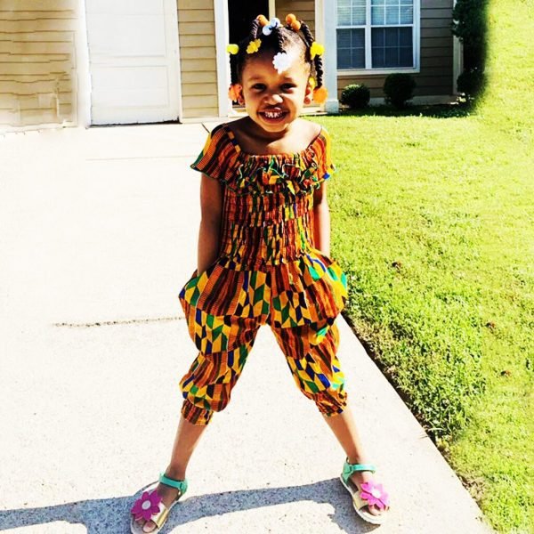 CUTE TODDLER KIDS BABY GIRLS AFRICAN DASHIKI SHORT- YELLOW