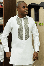 Men's White African Attire | Temmy Collection | Dashiki