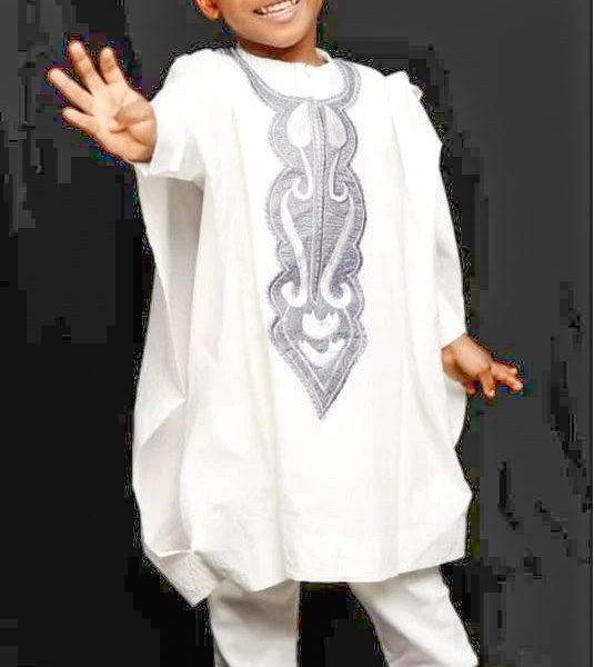African Kids Boys Agbada Traditional Shirt 3 Piece Set, African Boys Kids Attire