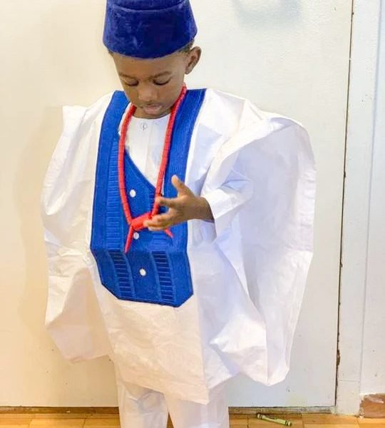 African Kids Boys Agbada Traditional Shirt 3 Piece Set, African Boys Kids Attire