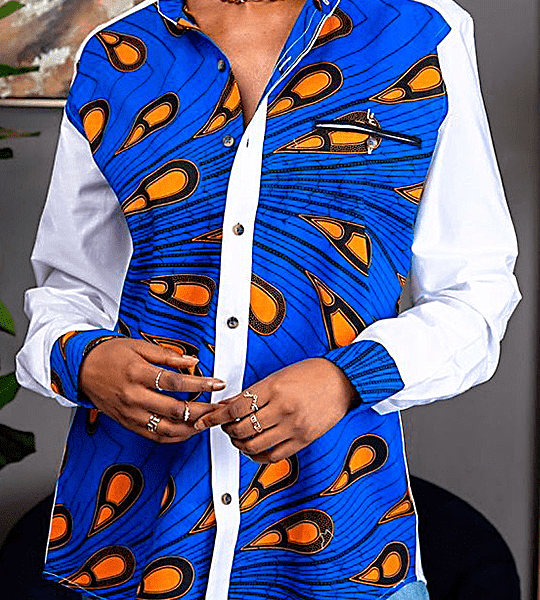 Unisex Colorful Ankara Shirt, African Men Clothing, African Men’s Wear, Ankara Shirt…