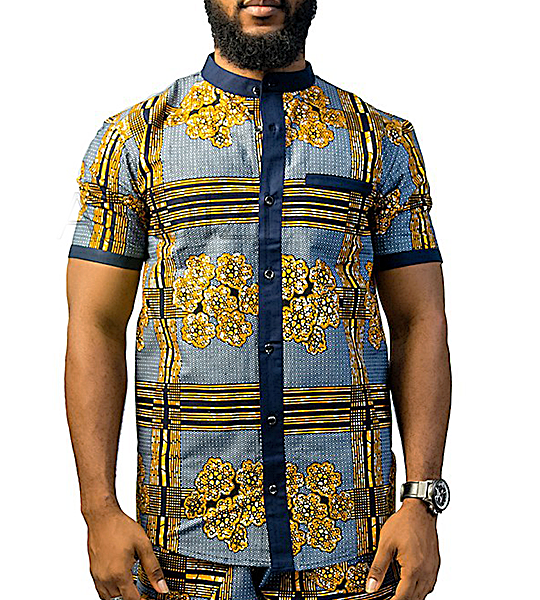 Ankara Shirt With Matching Short, African Men Clothing, African Men's Wear, Ankara Shirt...