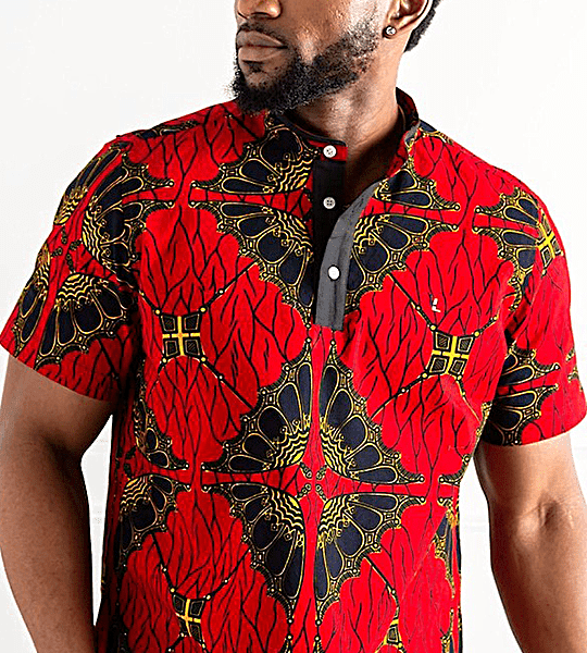 Colorful Ankara Shirt, African Men Clothing, African Men's Wear, Ankara Shirt...