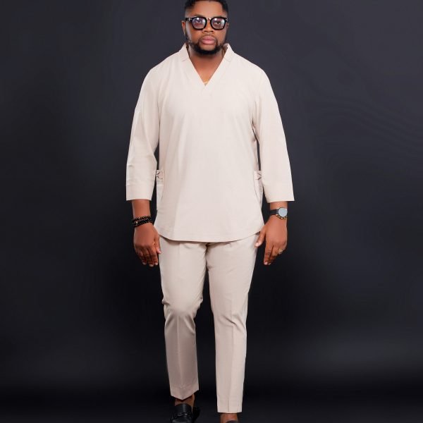 Men's 2Pcs Outfits, Casual Out Tops 3/4 Sleeve Shirt And Drawstring Pants Set For Summer, Men's Clothing For Daily Leisure