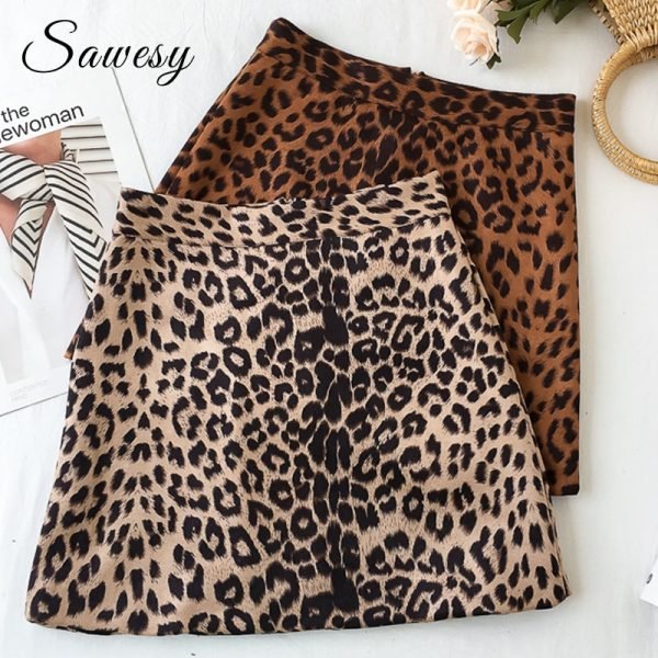 Sexy Leopard Mini Skirts Womens Fashion 2024 New Arrival Cotton High Waist Skirts Women Streetwear A line Skirt Women Clothings