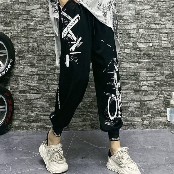 Summer New Casual Pants All-Match Men  Women's Pants Thin Letter Printing Trend Brand Leggings Large Size