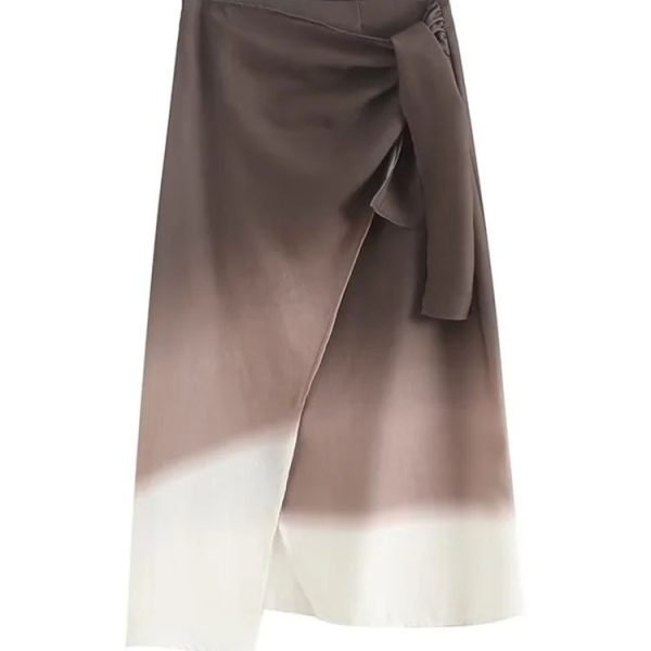 Woman High Waist Knotted Long Skirts For Women Boho Summer Midi Skirt Vintage Holiday Women's Skirts