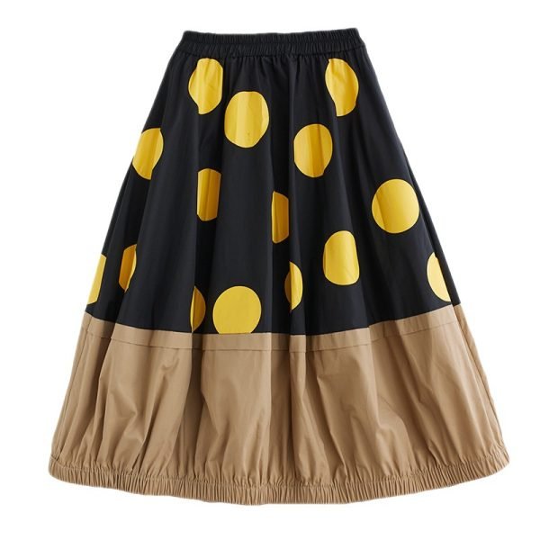 Patchwork Casual Skirts Women Personality Fashion Loose All Match Mid-calf Skirts Korea Summer New Arrival