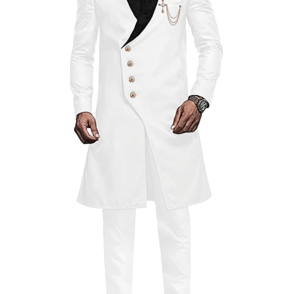 African Suit for Men Fashions Dashiki Splice Velvet Jackets and Pants 2 Piece Set Formal Wedding Outfits