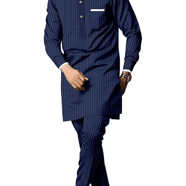 African Suit for Men Dashiki Native Attire Casual Long Sleeve Shirt and Pant 2 Piece Sets Wedding Outfits