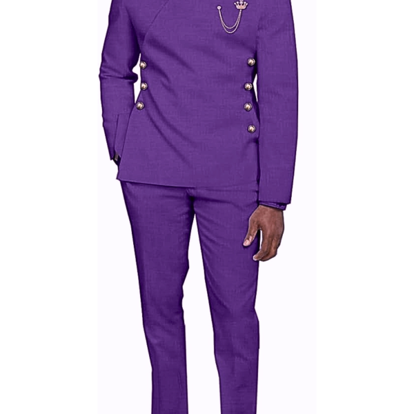 African Suits for Men Sets Dashiki Attire Nigerian Style Long Sleeve Shirt and Pant 2 Piece Wedding Outfit