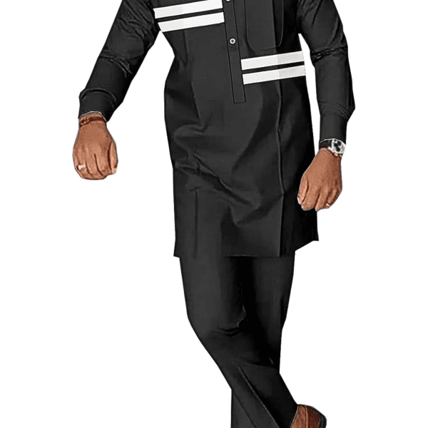 African Suit for Men Fashion Dashiki Tribal Attire Long Sleeve Shirt Pants 2 Piece Sets Clothing Casual Outfits