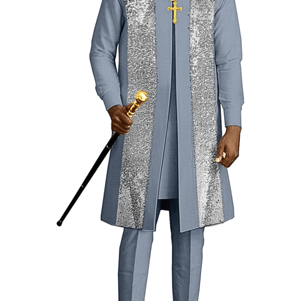 African Suit for Men Dashiki Fashion Outfits 3 Piece Sets Print Coats Ankara Jacket Pant Clothing Wedding Attire