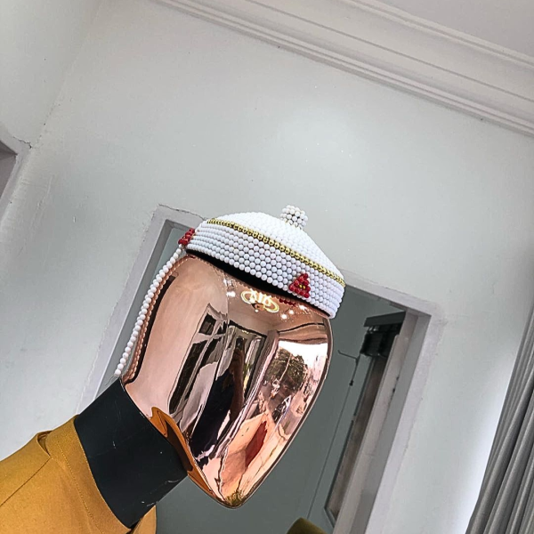 White Ibo Traditional Coral Beaded Wedding Royal Hats