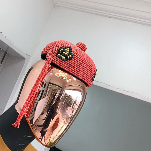 Orange Ibo Traditional Coral Beaded Wedding Royal Hats