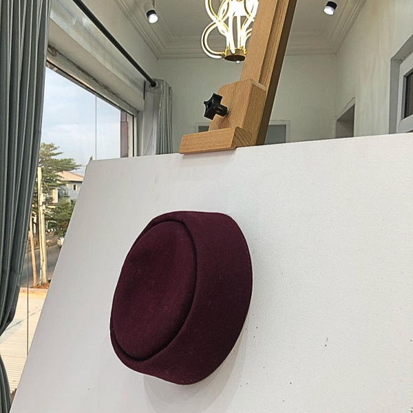 An African Traditional Burgundy Wool Hat