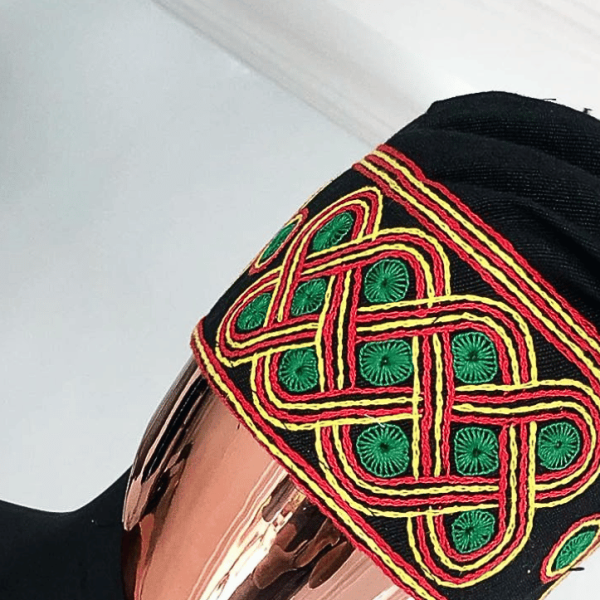 Green, Orange, Red & Yellow Embroidery Yoruba Fila/hat