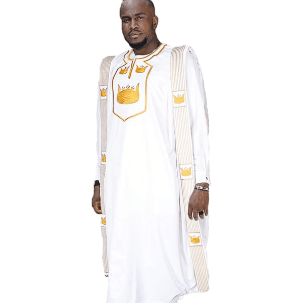 African Mens Clothing Traditional Wedding Attire Embroidery Agbada Boubou Caftan Nigerian Male Clothes Set