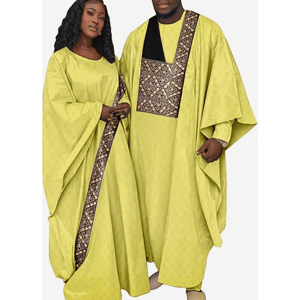 Traditional Wedding Wear African Couple Clothing Set Women Abayas Dashiki Robe Outfit Set for Men